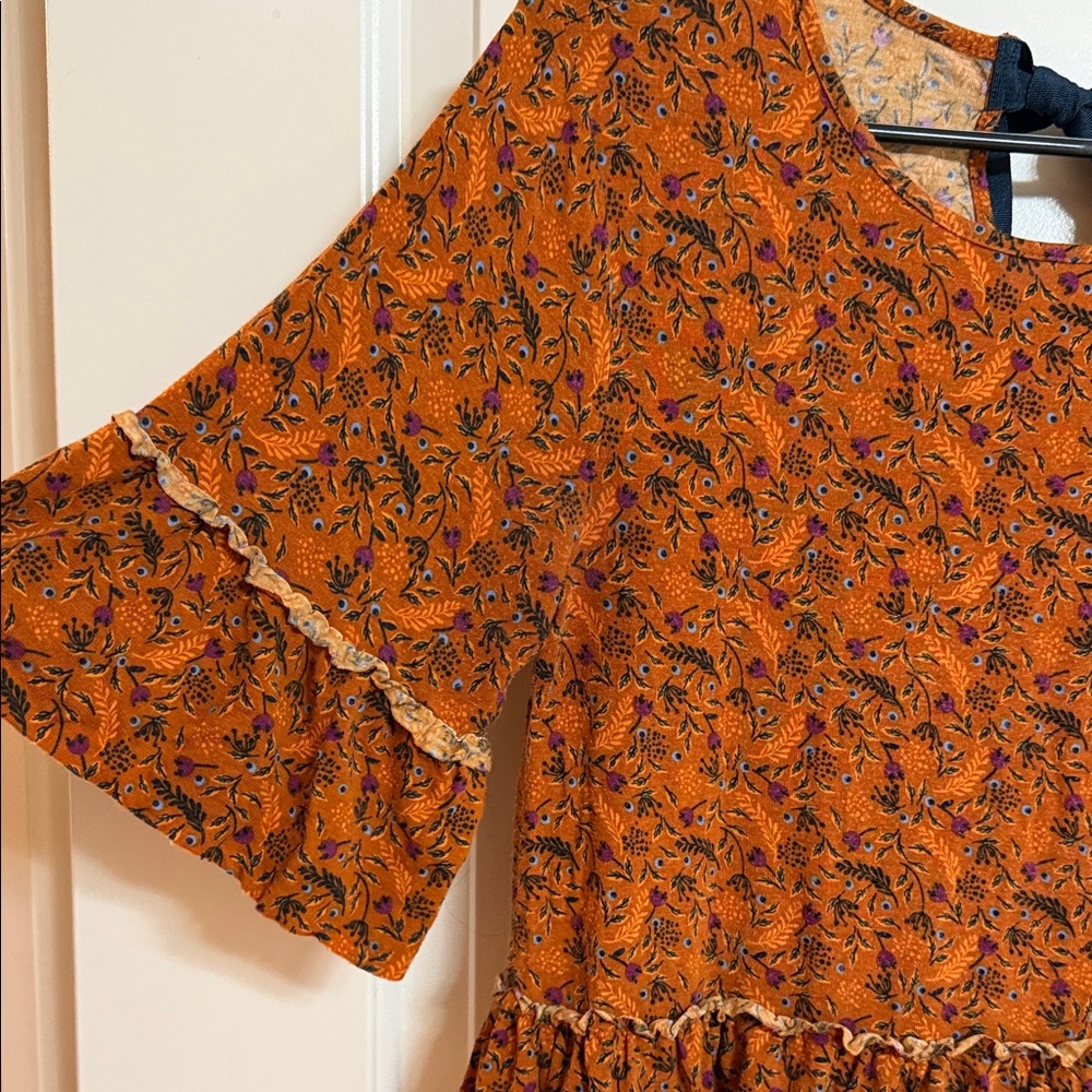 Matilda Jane Rust Floral Ruffle Blouse - Picture 2 of 4